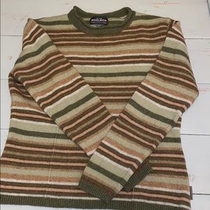 4/$20 Woolrich stripe green and brown sweater EUC